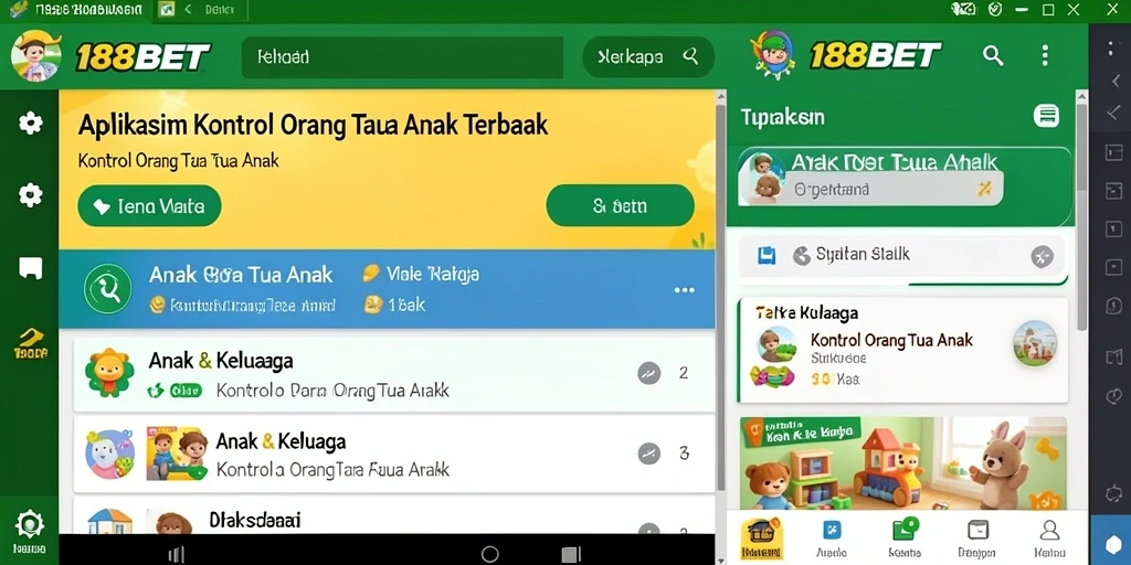 Antarmuka aplikasi 188BET untuk kontrol orang tua yang intuitif.