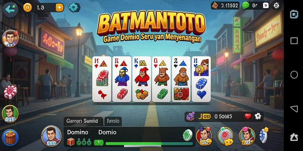 Tampilan antarmuka menarik dari game Domino BATMANTOTO.