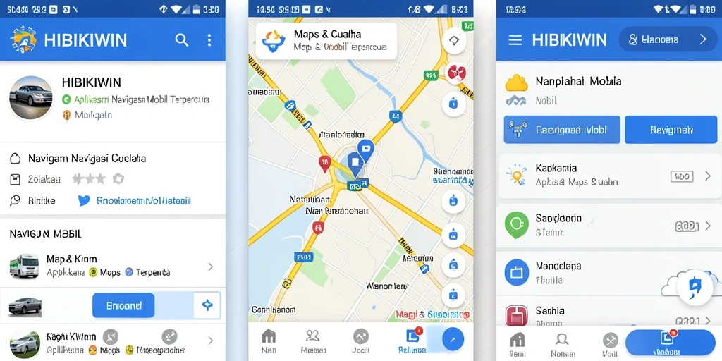 Tampilan antarmuka HIBIKIWIN yang user-friendly untuk navigasi mobil.