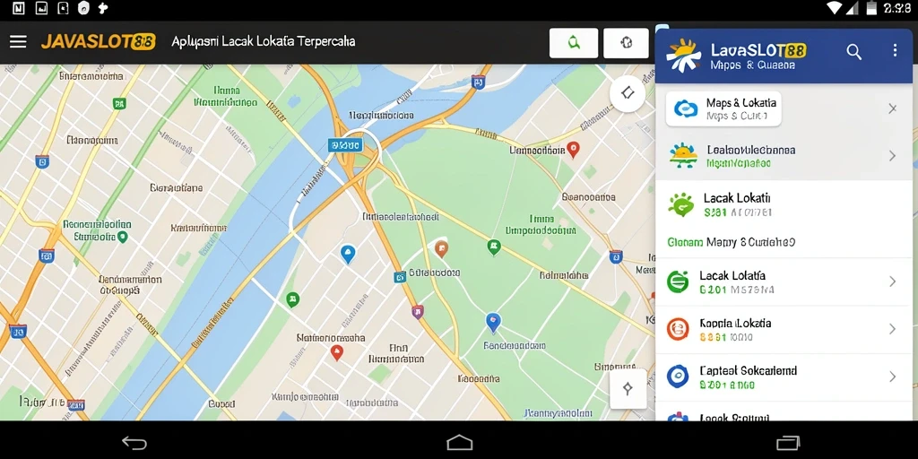 Antarmuka aplikasi Lacak Lokasi JAVASLOT88 yang user-friendly.