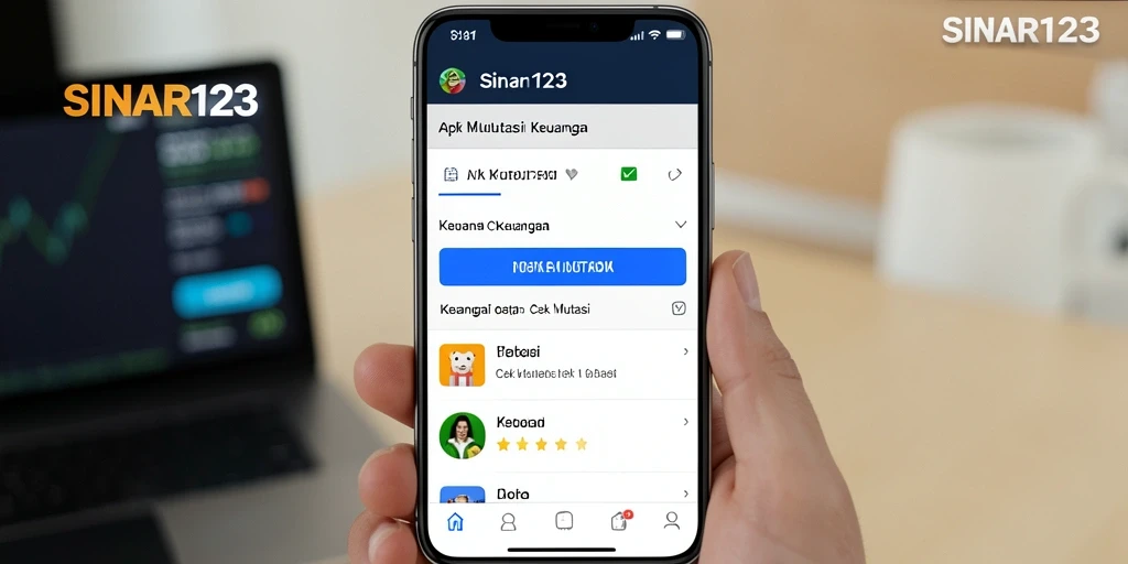 Antarmuka aplikasi Cek Mutasi SINAR123 yang user-friendly dan informatif.